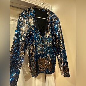 Men sequin long sleeve shirt